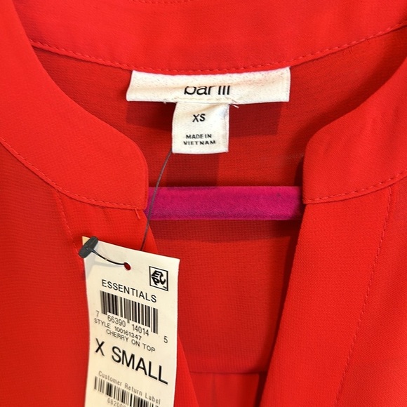 Bar III red sheer sleeveless v neck duster size XS BWT - Picture 2 of 3